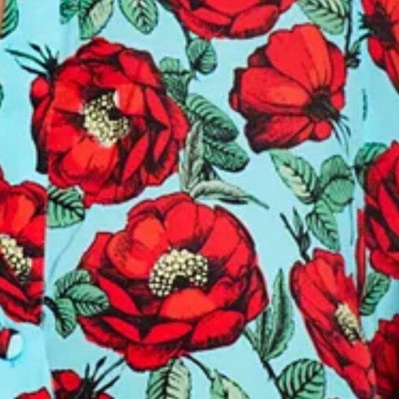 ALICE+OLIVIA SILK BLOUSE BUTTON DOWN PREPPY CHIC TRENDY GREEN RED FLORAL
SZ XS - Picture 3 of 14